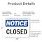 Signmission Closed, 10 in W x Rectangle, Plastic OS-2PACK-NS-P-710-L-10682 - alternate 2